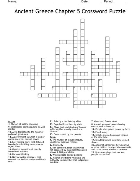 The Crossword Solver found 30 answers to "Largest Greek island409657", 5 letters crossword clue. . Largest greek island crossword clue